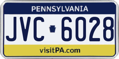 PA license plate JVC6028