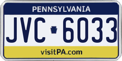 PA license plate JVC6033
