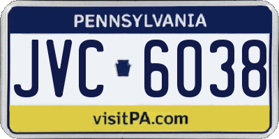 PA license plate JVC6038