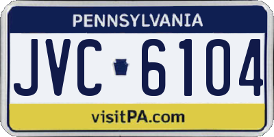 PA license plate JVC6104