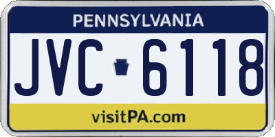 PA license plate JVC6118
