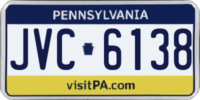 PA license plate JVC6138