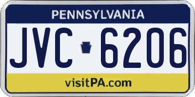 PA license plate JVC6206