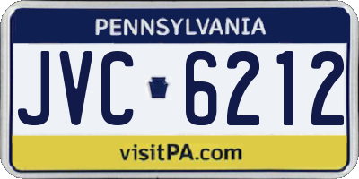 PA license plate JVC6212