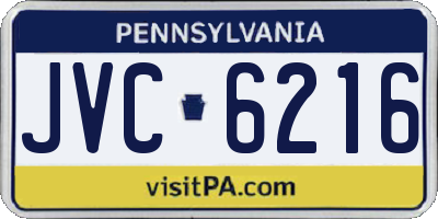 PA license plate JVC6216
