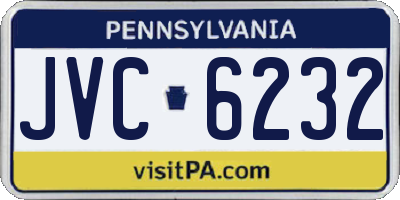 PA license plate JVC6232