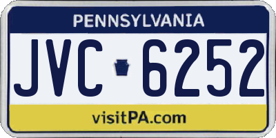 PA license plate JVC6252