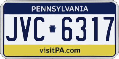 PA license plate JVC6317