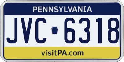 PA license plate JVC6318