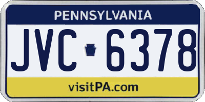PA license plate JVC6378