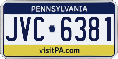 PA license plate JVC6381
