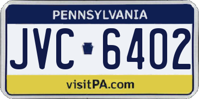 PA license plate JVC6402