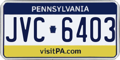 PA license plate JVC6403