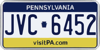 PA license plate JVC6452