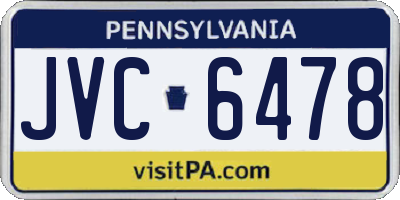 PA license plate JVC6478