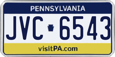 PA license plate JVC6543