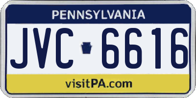 PA license plate JVC6616
