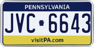 PA license plate JVC6643