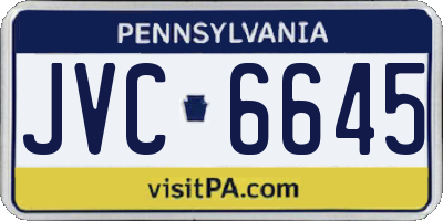 PA license plate JVC6645