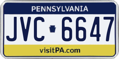 PA license plate JVC6647