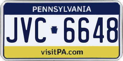 PA license plate JVC6648
