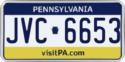 PA license plate JVC6653