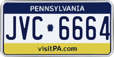 PA license plate JVC6664