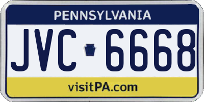 PA license plate JVC6668