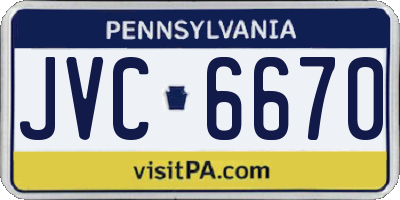 PA license plate JVC6670