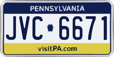 PA license plate JVC6671
