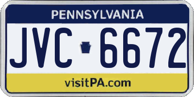 PA license plate JVC6672