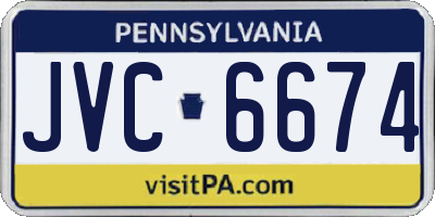 PA license plate JVC6674