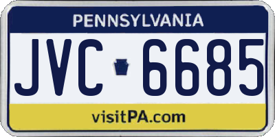 PA license plate JVC6685