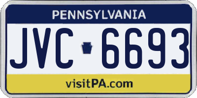 PA license plate JVC6693