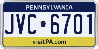 PA license plate JVC6701