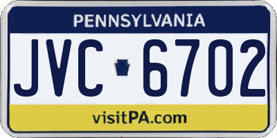 PA license plate JVC6702