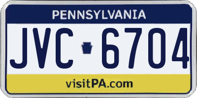 PA license plate JVC6704
