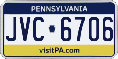 PA license plate JVC6706