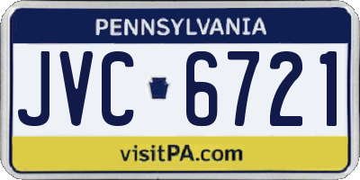 PA license plate JVC6721