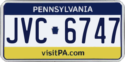 PA license plate JVC6747