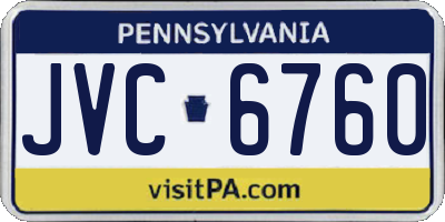 PA license plate JVC6760