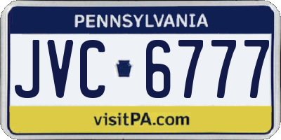 PA license plate JVC6777