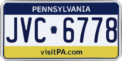 PA license plate JVC6778