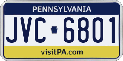 PA license plate JVC6801
