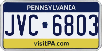 PA license plate JVC6803