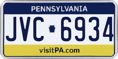 PA license plate JVC6934