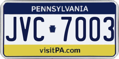 PA license plate JVC7003