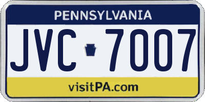 PA license plate JVC7007