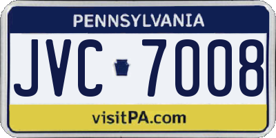 PA license plate JVC7008