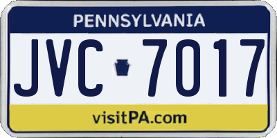 PA license plate JVC7017